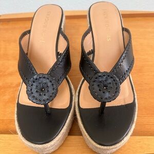 Jack Rogers Black Espadrille Sandals NWT